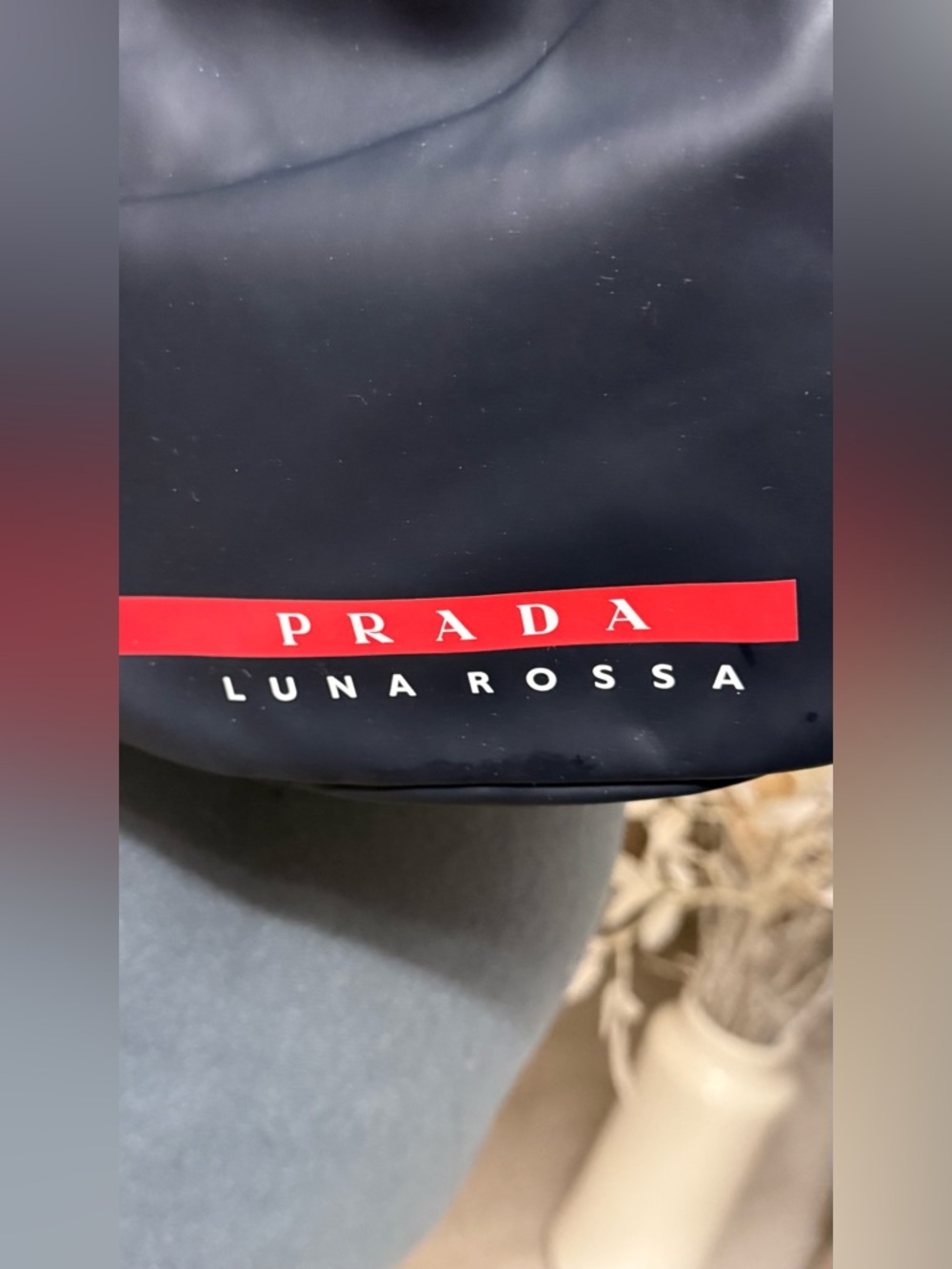 Prada luna rosa  Drawstring Duffel with Red Logo Stripe - Picture 6 of 12